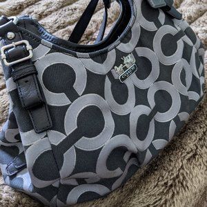 Coach Madison OP Art Metallic Outline Maggie Bag